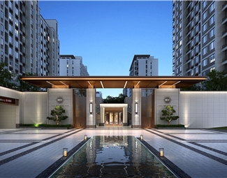 现代小区入户大门