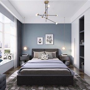 现代 卧室 主卧室