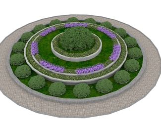 圆形花坛设计图简单图片