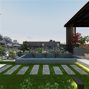 现代 庭院 景观花园