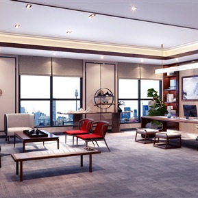 新中式 办公室 酒店经理办公室