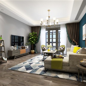 现代 客厅 客餐厅