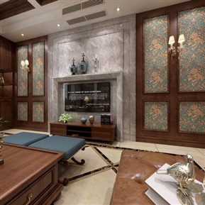 美式 客厅 别墅客餐厅