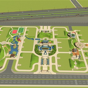 欧式 鸟瞰图 小区内部地块细化