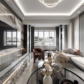 现代 客厅 复式客厅