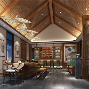 新中式 茶室 茶吧