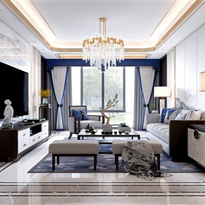 新中式 客厅 客餐厅