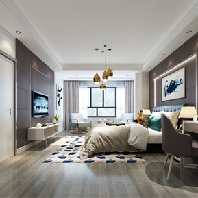 现代 卧室 卧室卫生间