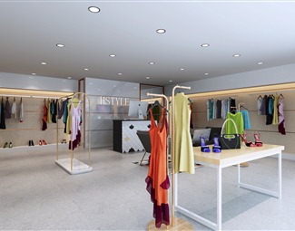 现代服装店吧台