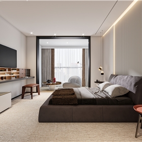 现代 卧室 简约主卧