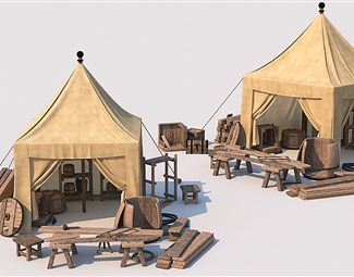 现代活动帐篷3d模型