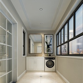 现代 阳台 客餐厅