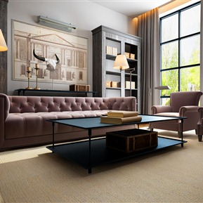 美式 客厅 客厅沙发茶几装饰柜组合