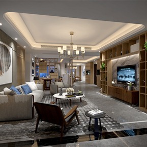 新中式 客餐厅 客厅餐厅