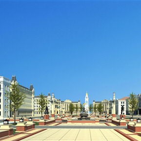 欧式 广场 商业办公中心广场