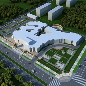 现代 鸟瞰图 商场周边