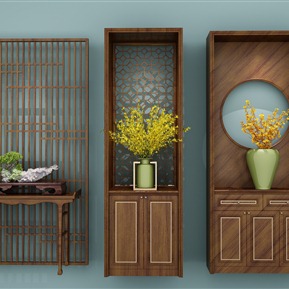新中式 玄关柜 玄关柜子组合