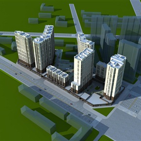 现代 鸟瞰图 商业办公住宅鸟瞰