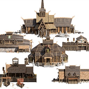 民族风 木屋 古代木头建筑木房子