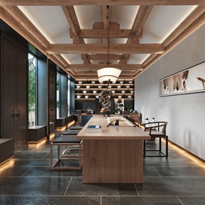 新中式 书房 书法厅