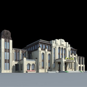 欧式 酒店建筑 会所健身房酒店