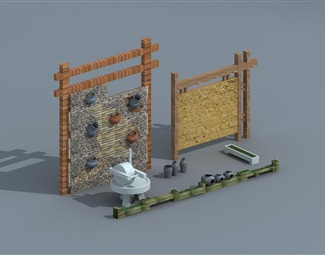 中式 园艺小品 陶罐景观小品
