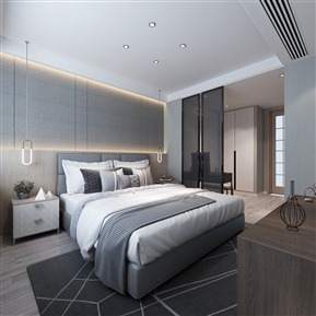 现代 卧室 客餐厅