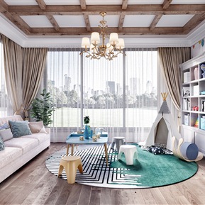 美式 娱乐室 儿童休闲区