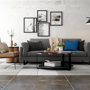 北欧 沙发茶几组合  沙发茶几装饰画组合