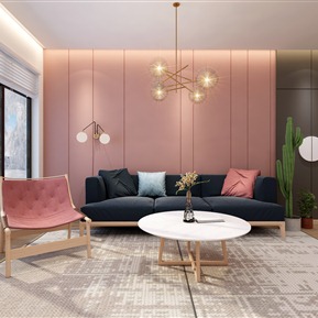 北欧 客厅 摆件 装饰品 沙发 休闲椅 吊灯 绿植 仙人掌