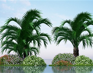 现代 树 花草