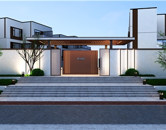 新中式庭院别墅入户门