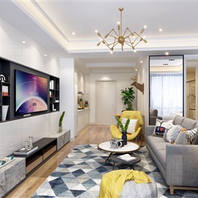 北欧 公寓 客餐厅卧室