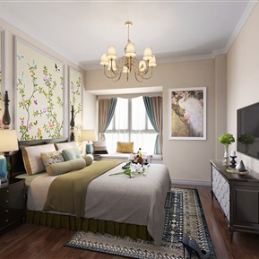 美式 卧室 主卧室