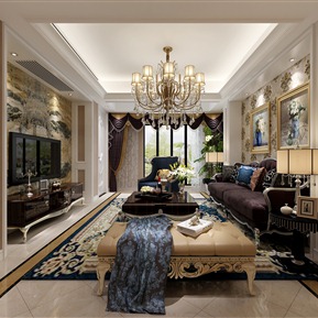 欧式 客厅 奢华客餐厅