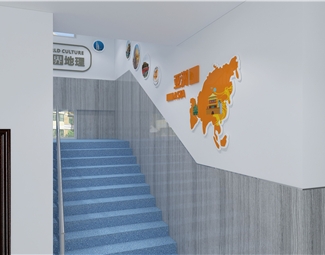 现代学校楼梯文化墙