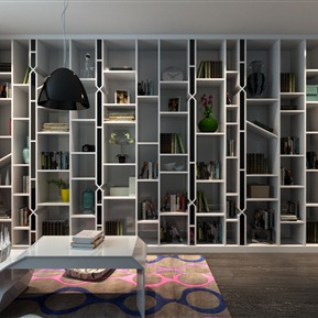 北欧 书柜  书桌组合