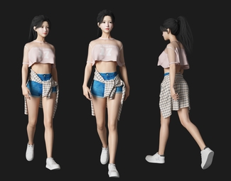 现代 女人 运动美女人物