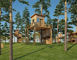 现代景观树屋