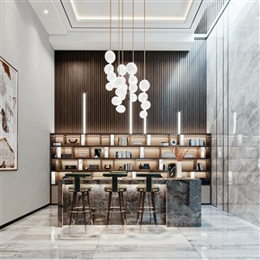 轻奢 吧台区 别墅茶室 接待区