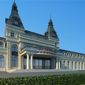 欧式 建筑 滑雪场接待中心