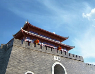 中式 城门 城墙
