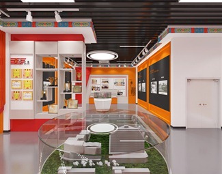 现代党建展厅全景