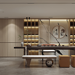 新中式 地下室 地下茶室