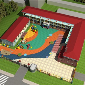 现代 鸟瞰图 幼儿园