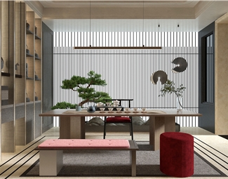新中式茶室展示柜