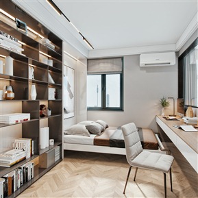 现代 卧室 书房次卧室