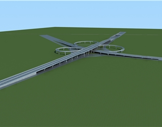 現代立交橋鳥瞰圖3d模型下載-3d溜溜網