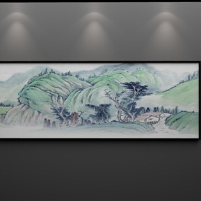 新中式 风景画 水墨山水意境景横幅装饰画