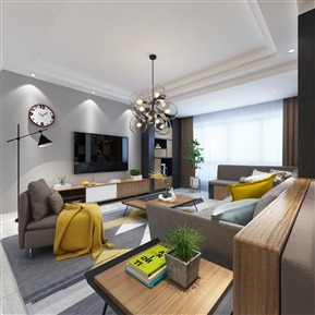 现代 客厅 客餐厅